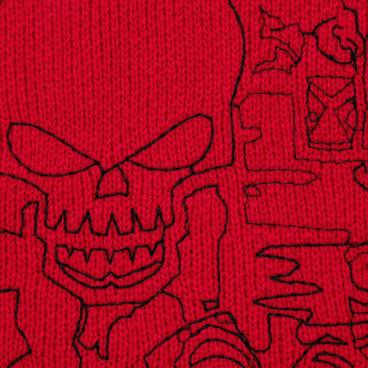 Supreme Collage Embroidered Sweater Red