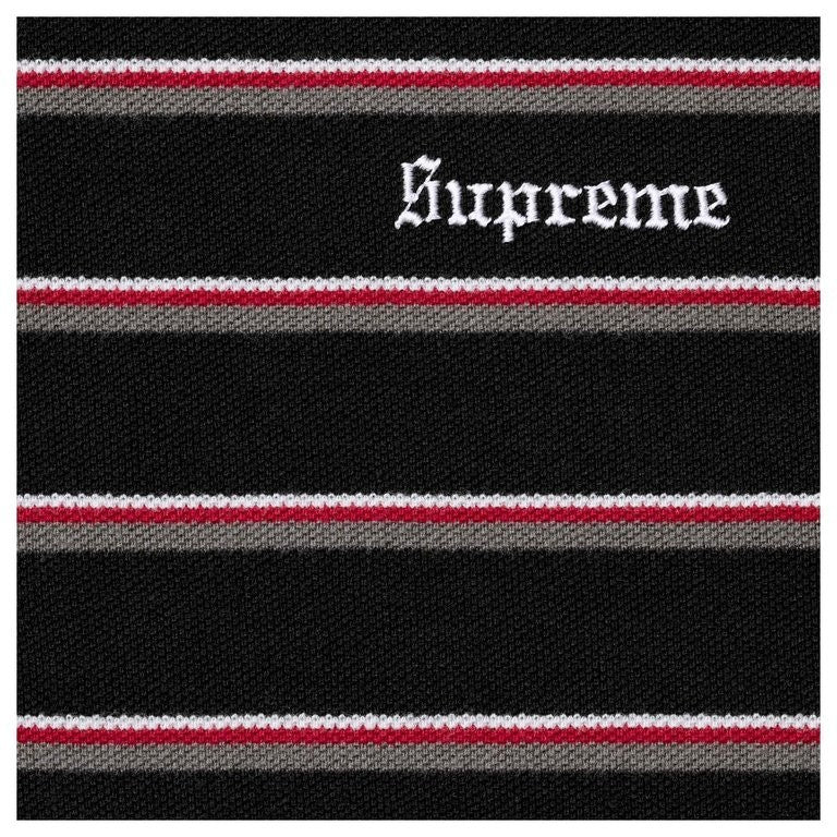 Supreme Stripe Polo Black