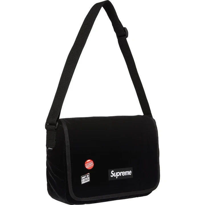 Supreme Velvet Small Messenger Bag Black