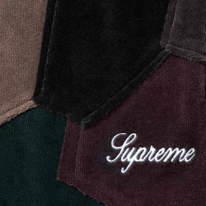Supreme Patchwork Velour Short Dark Navy