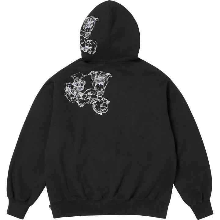 Supreme Pitbulls Embroidered Hooded Sweatshirt Black