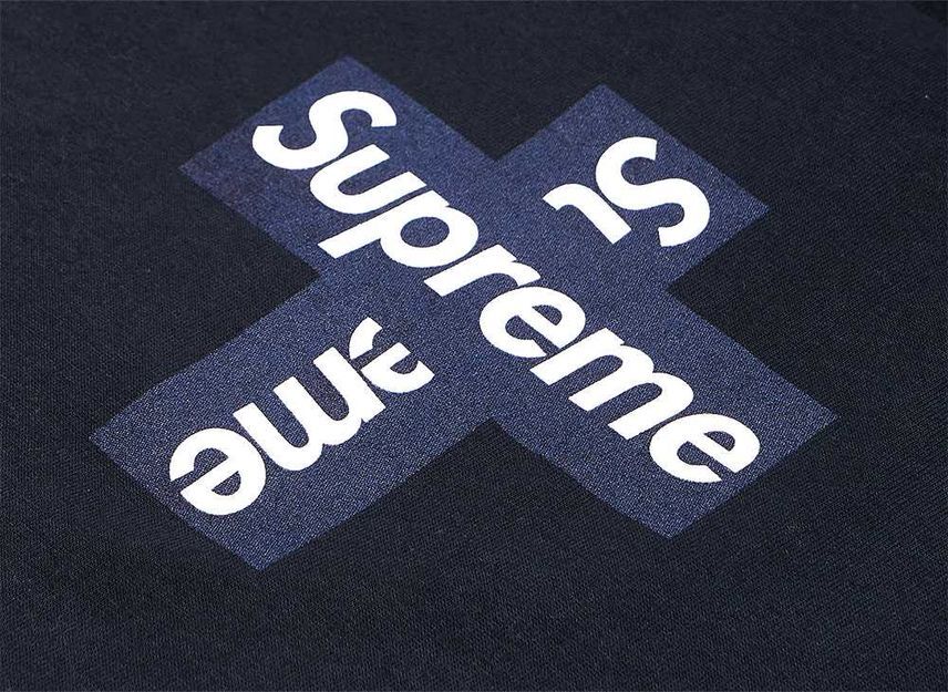 Supreme Cross Box Logo Tee Navy