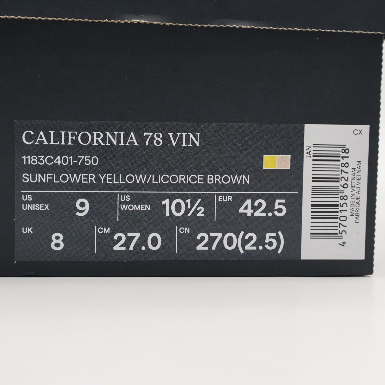 1183C401-750 Onitsuka Tiger California 78 VIN Sunflower Yellow Licorice (Men's)