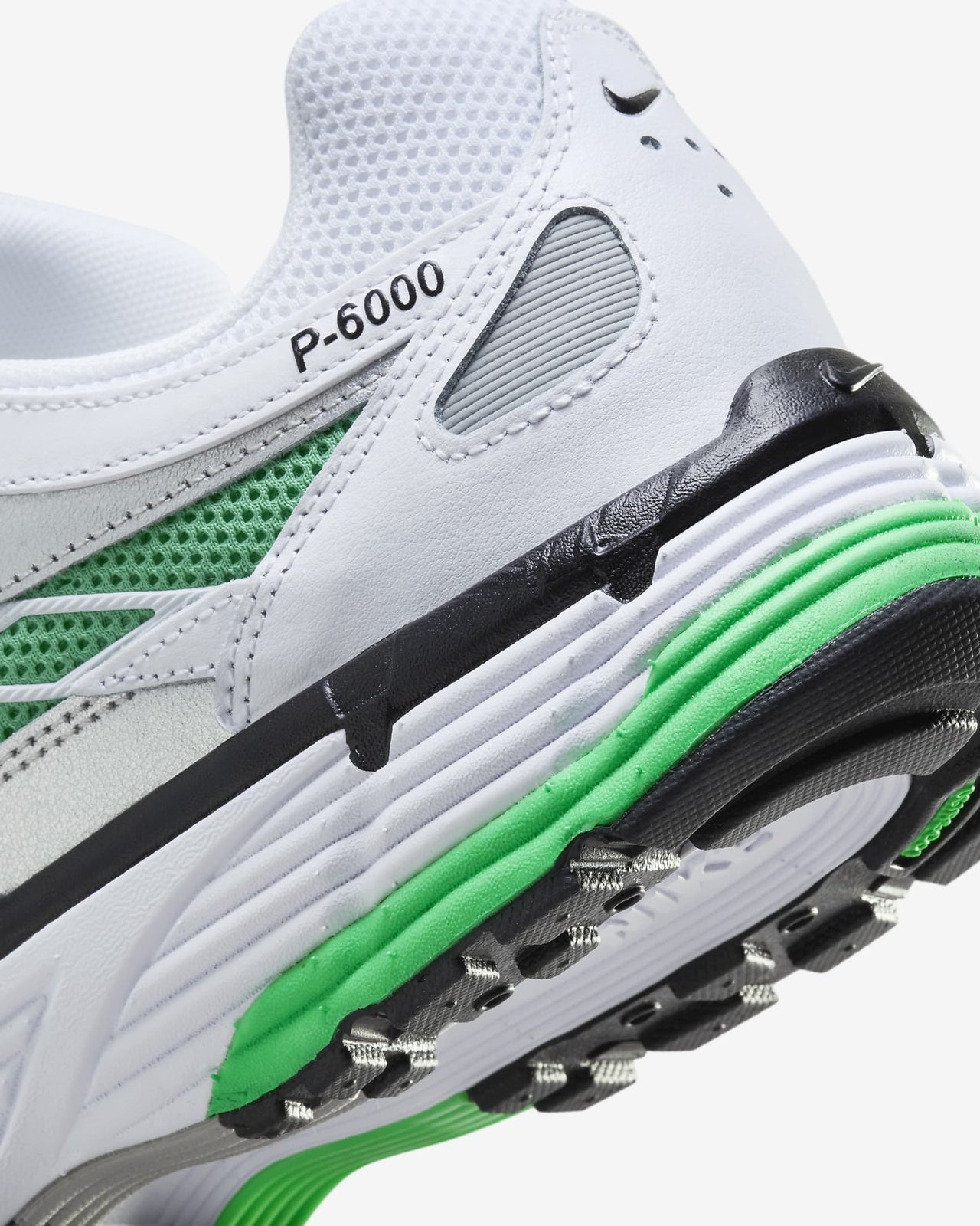 CD6404-104 Nike P-6000 White Metallic Silver Spring Green Black (Men's)
