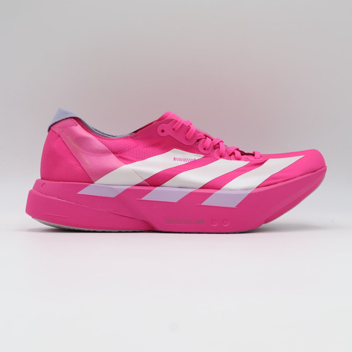 JR1269 adidas Adizero Adios Pro 4 Shock Pink Zero Metallic Aurora Plum (Men's)