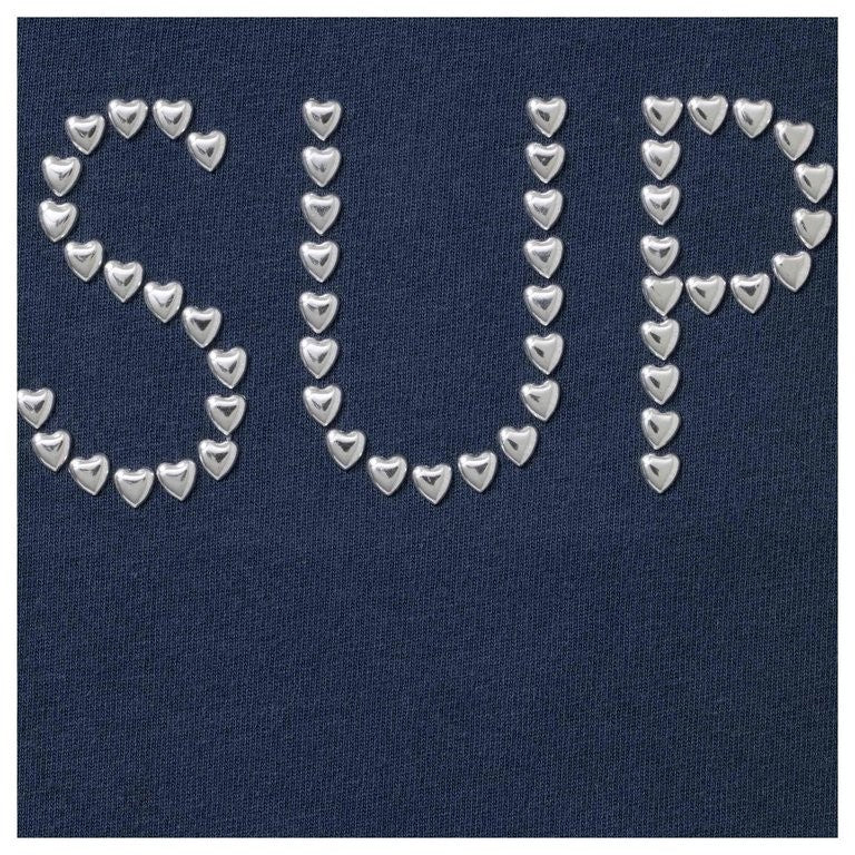 Supreme Hearts Studded S/S Top Navy