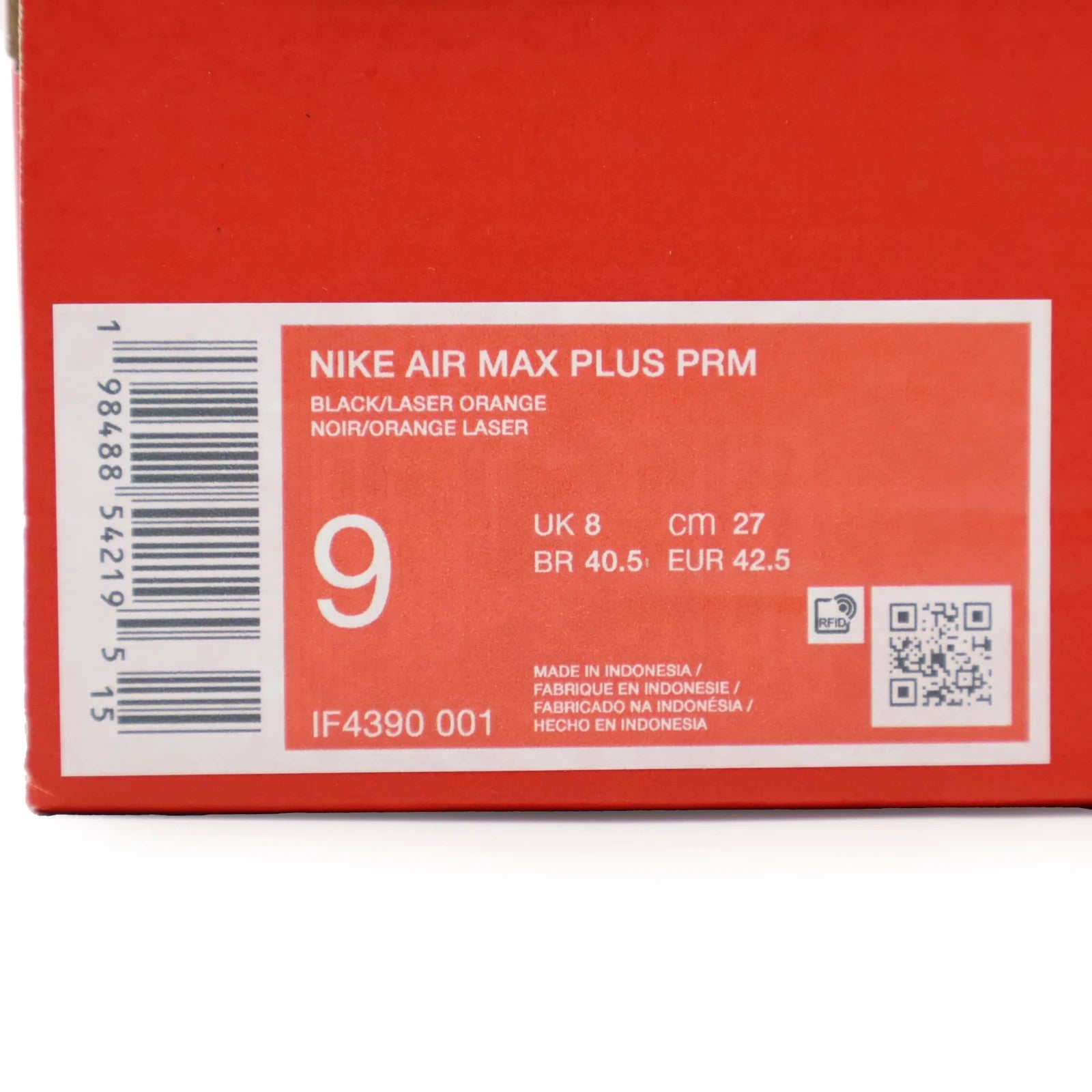 IF4390-001 Nike Air Max Plus Premium Black Laser Orange (Men's)