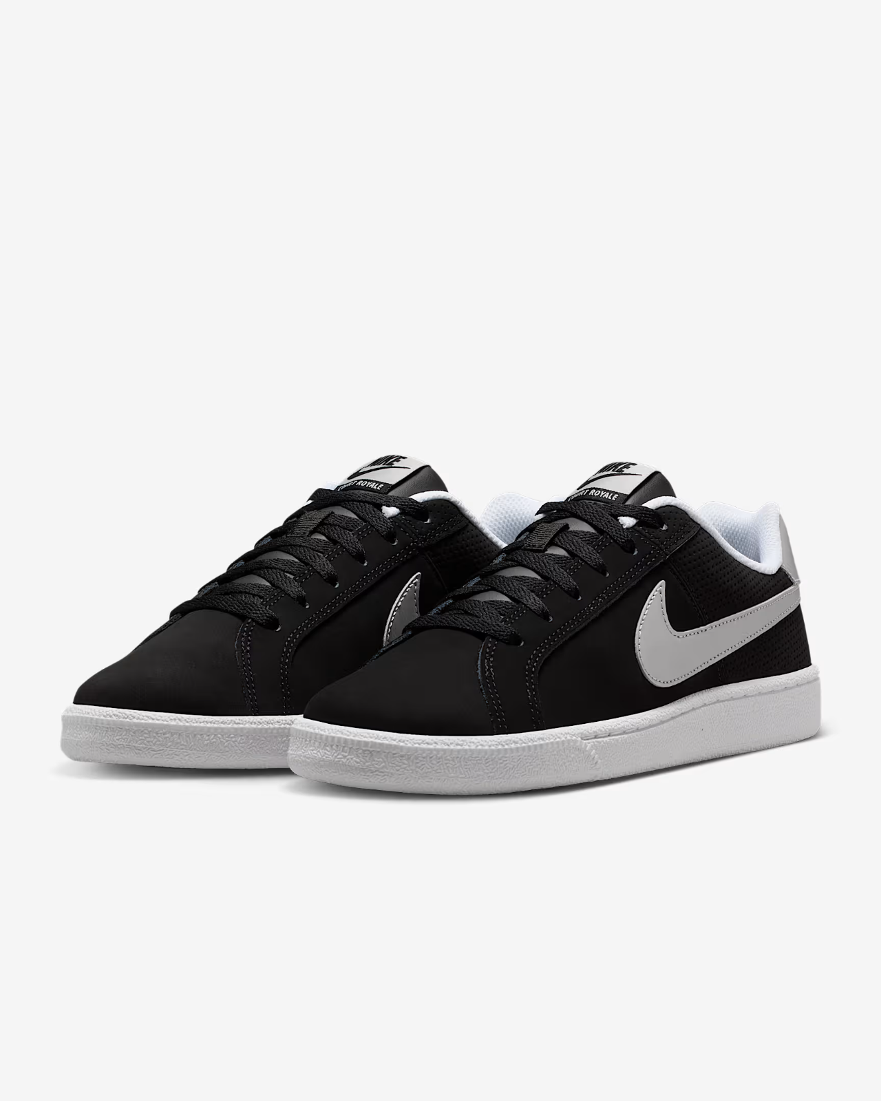 749867-001 Nike Women's Court Royale Black White Metallic Silver (Women's)