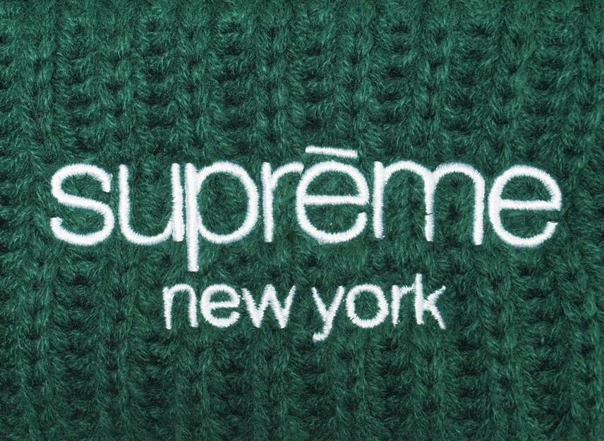 Supreme Classic Logo Chunky Ribbed Beanie Green