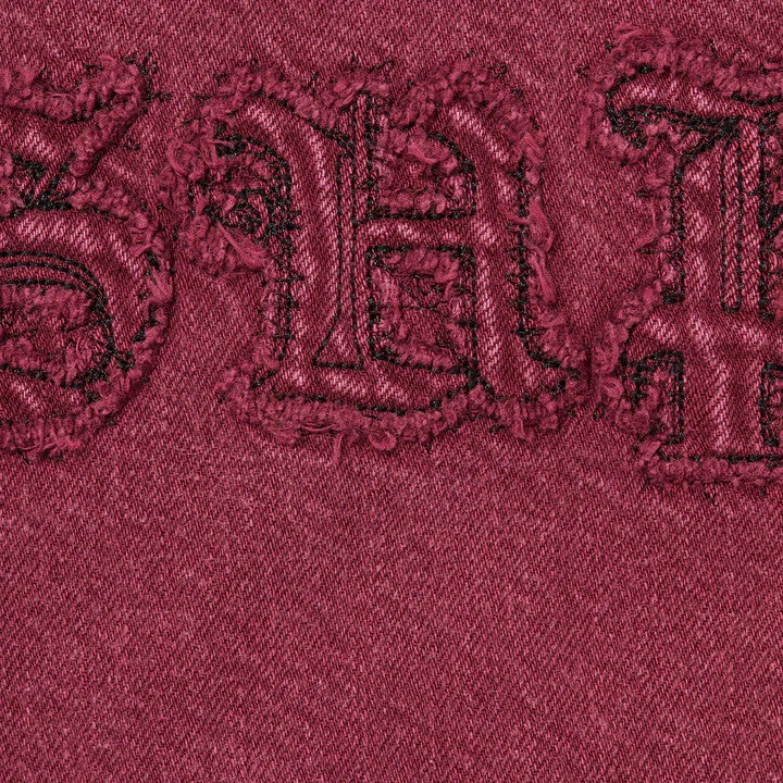 Supreme Applique Denim Shirt Burgundy