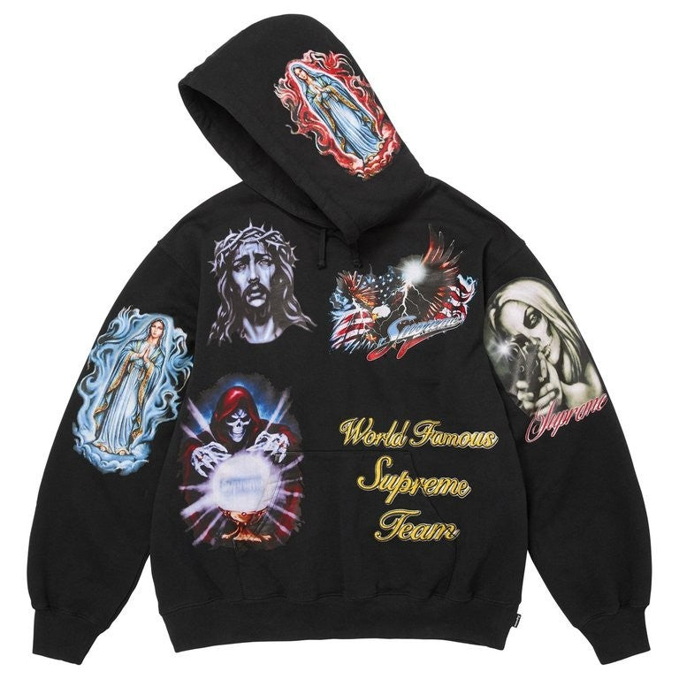 Supreme Stickers Hooded Sweatshirt Black