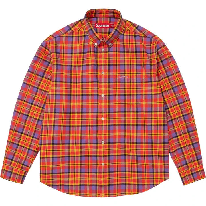 Supreme Plaid Flannel Shirt Orange