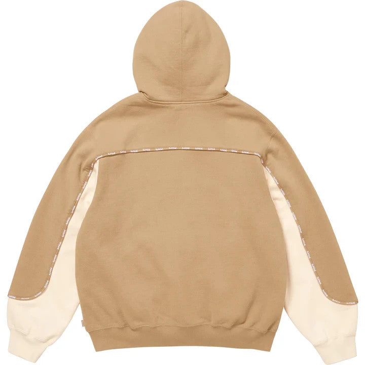 Supreme Piping Zip Up Hooded Sweatshirt Dark Tan