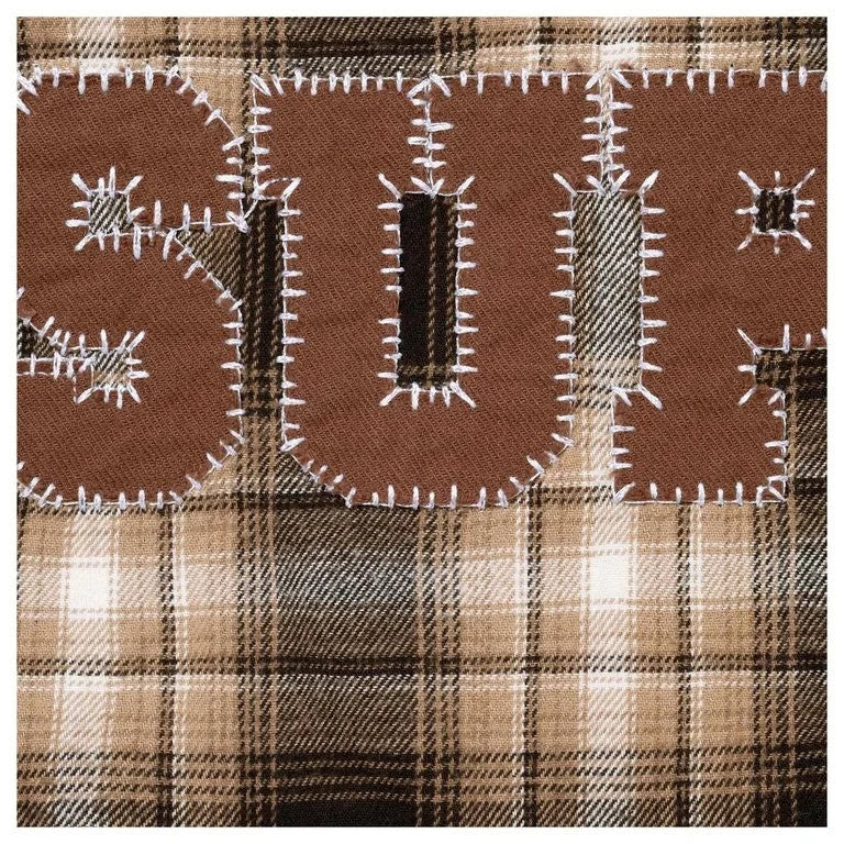 Supreme Applique Hooded Flannel Shirt Brown