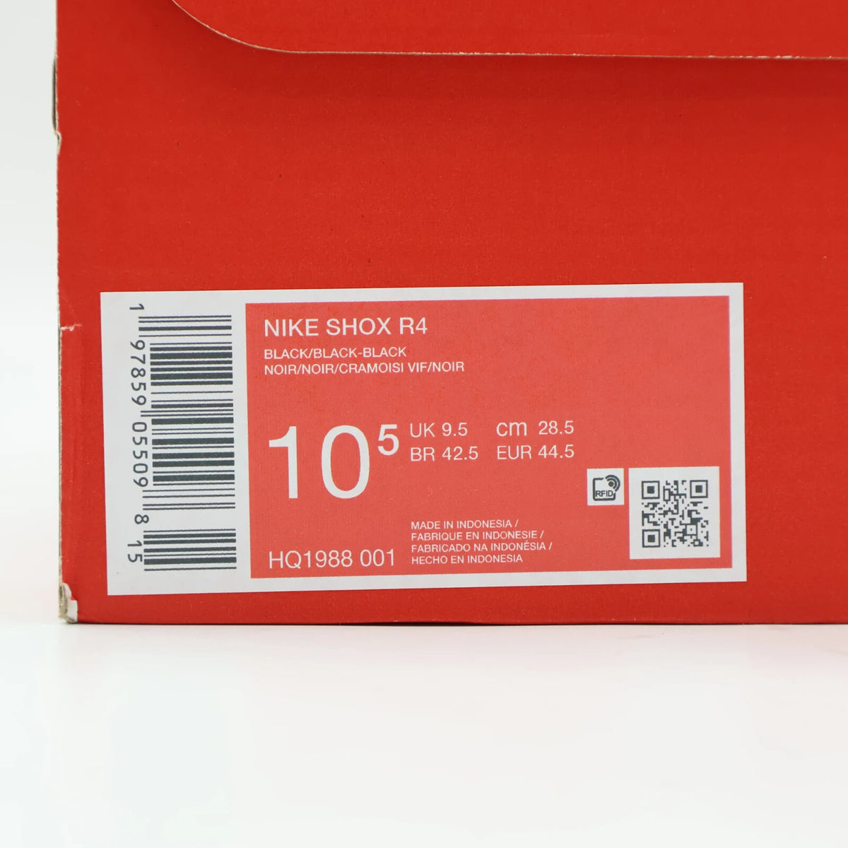 HQ1988-001 Nike Shox R4 Black Bright Crimson (Men's)