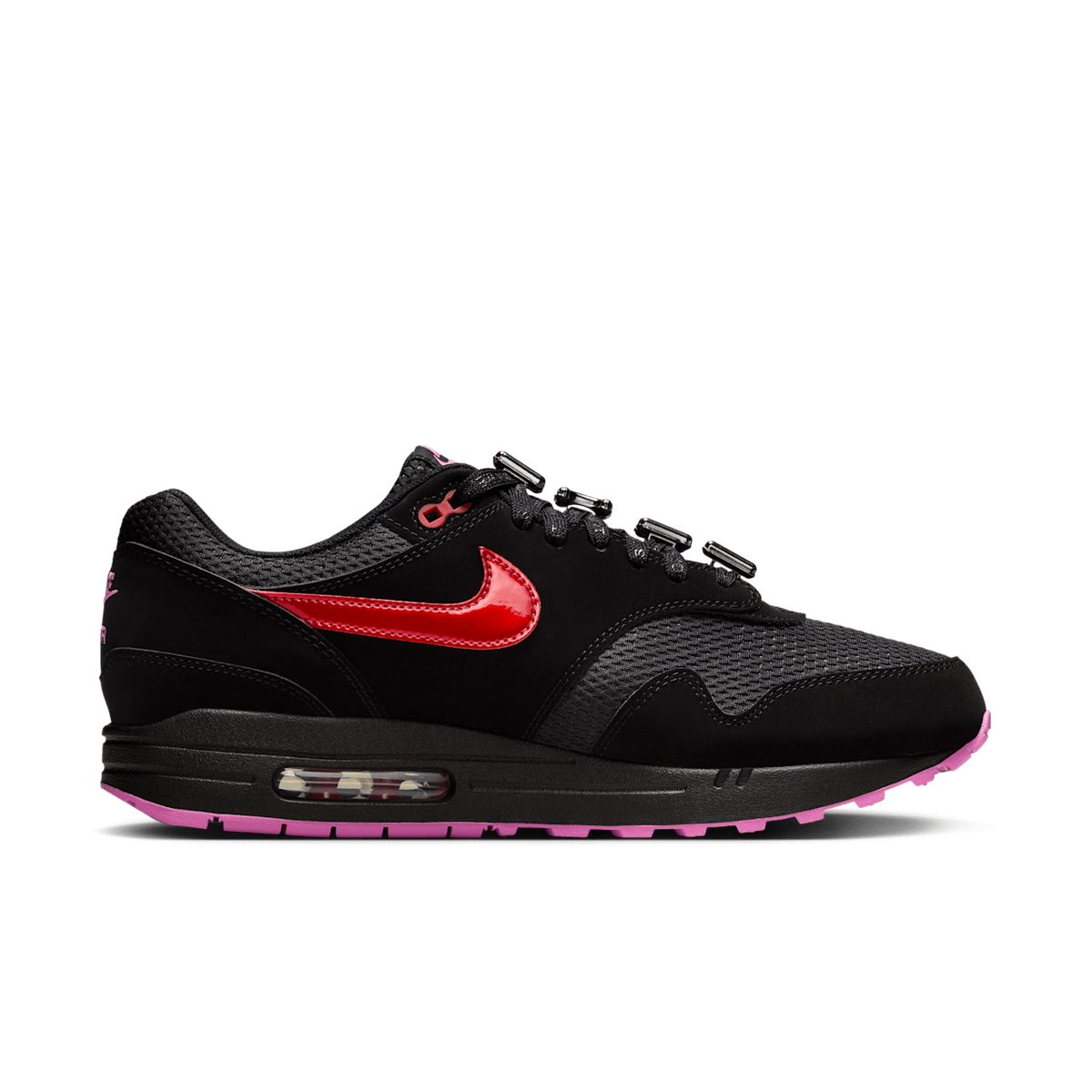 HV2302-001 Nike Air Max 1 PRM Black and Playful Pink (Men's)