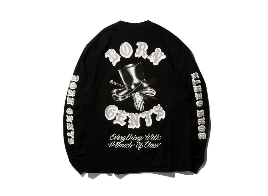 UNION Born Raised Gents Of Desire Rocker L/S Tee Black