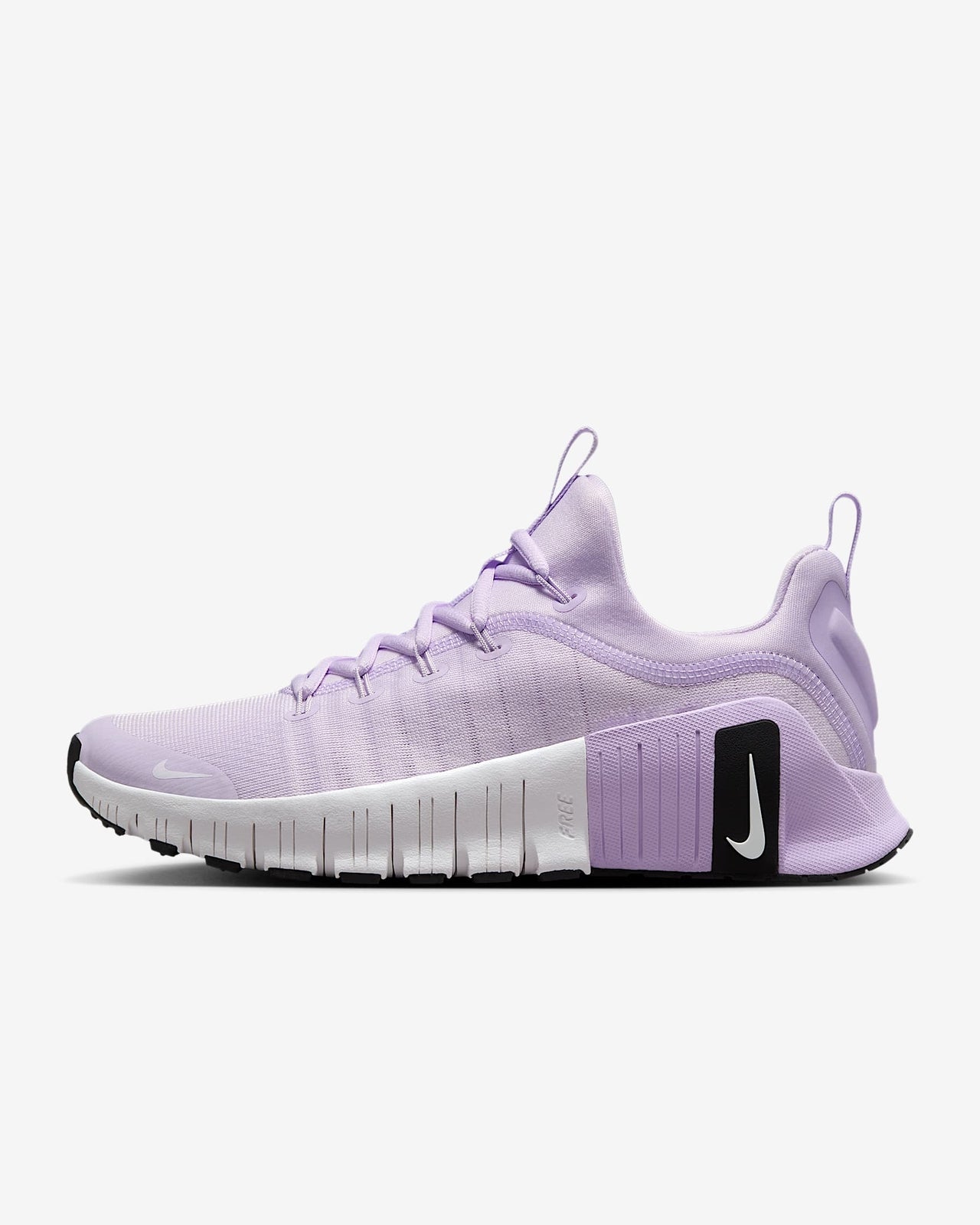 FJ7126-500 Nike Free Metcon 6 Barely Grape Lilac Bloom Black White (Women's)