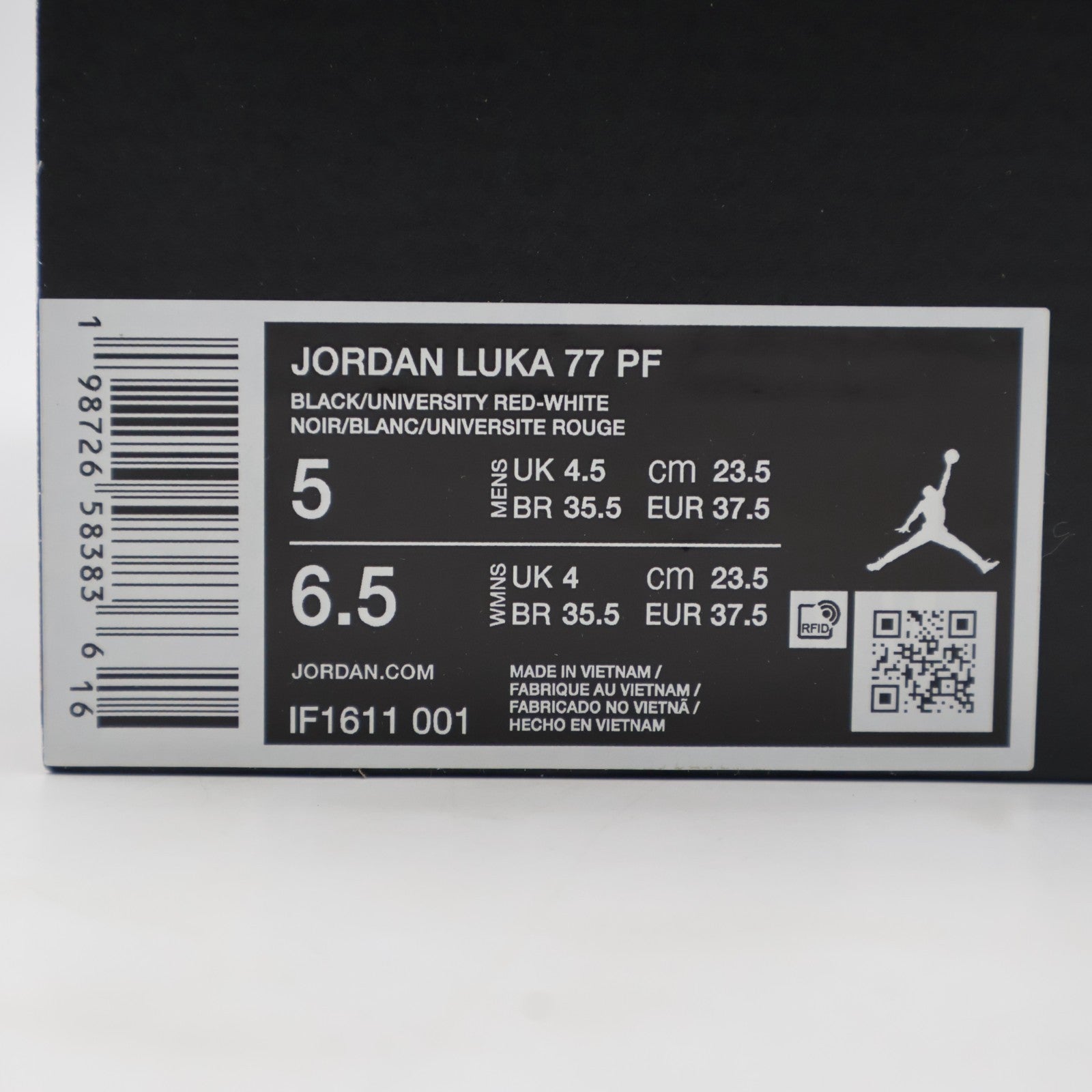IF1611-001 Nike Luka 77 Bred Basketball Shoes Black White University Red (Menâs)