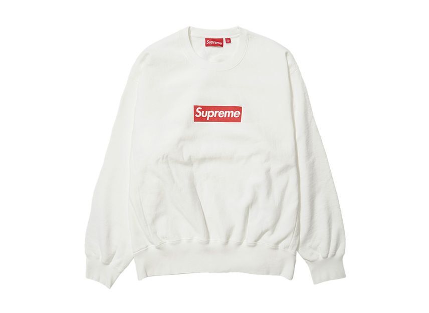 Supreme Washed Box Logo Crewneck White
