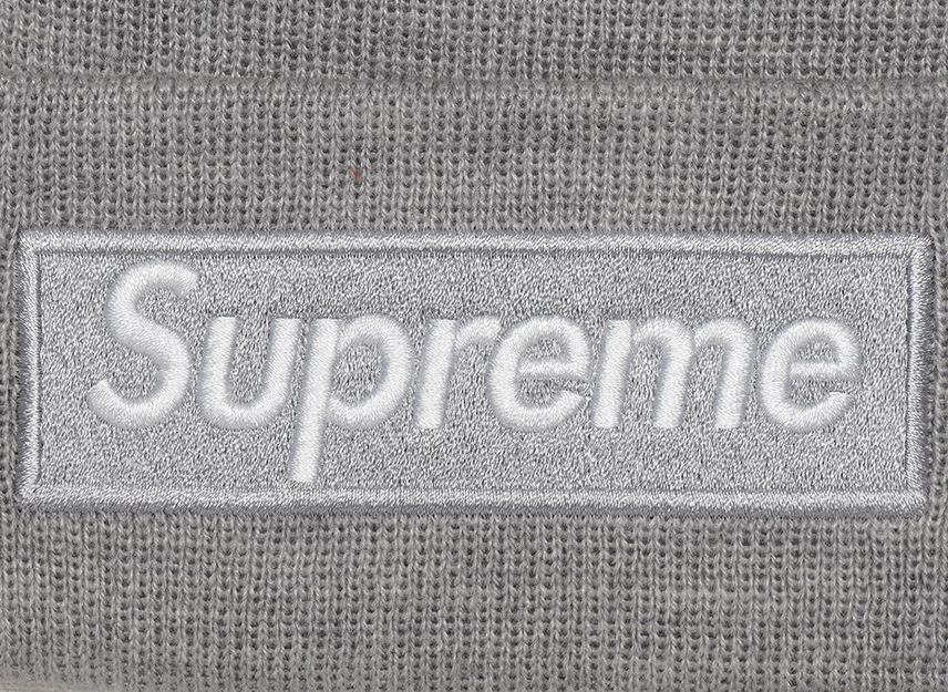 Supreme New Era Box Logo Beanie Heather Grey 24FW