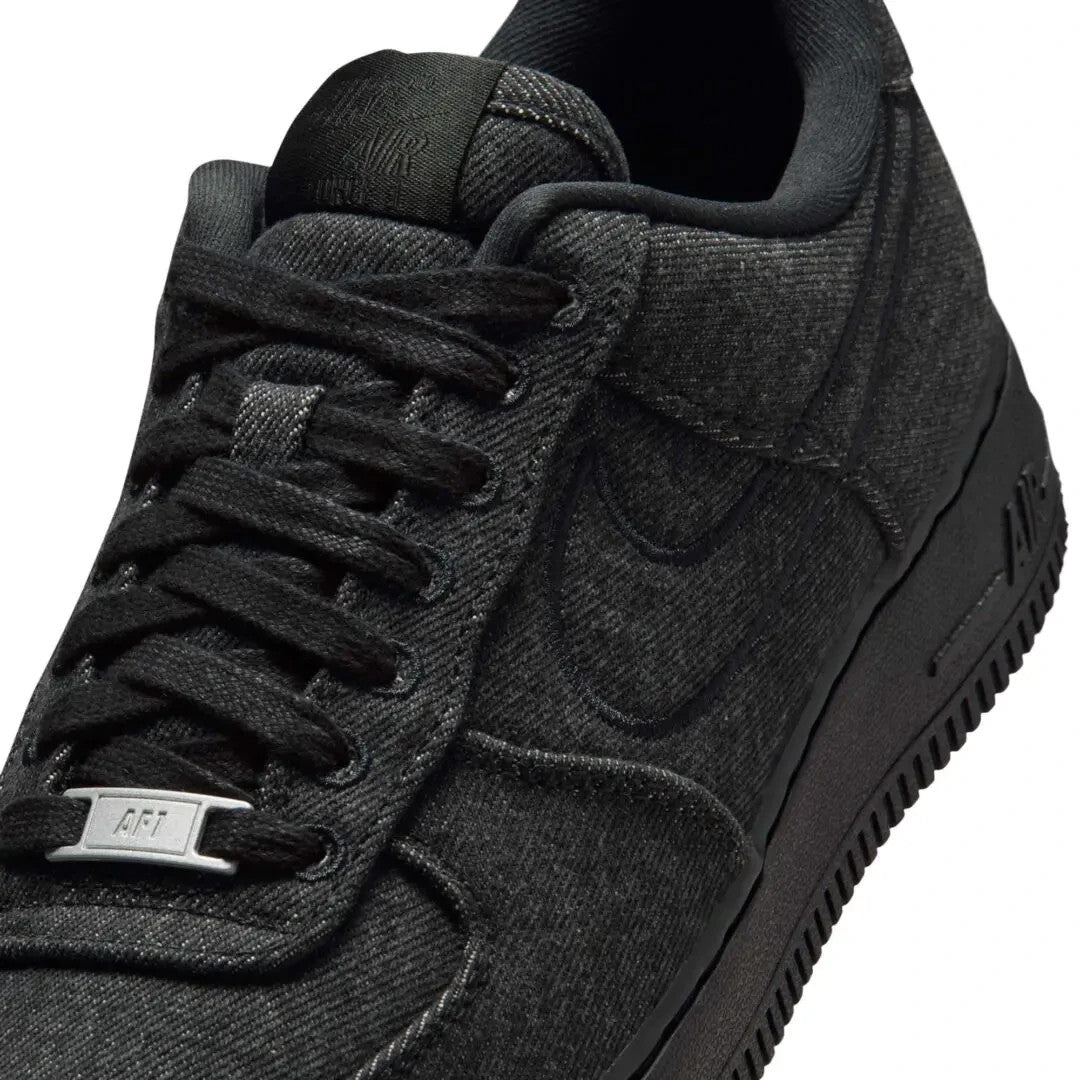 IM7809-010 Nike AIR FORCE 1 '07 LV8 BLACK/BLACK-WHITE-METALLIC SILVER (Women's)