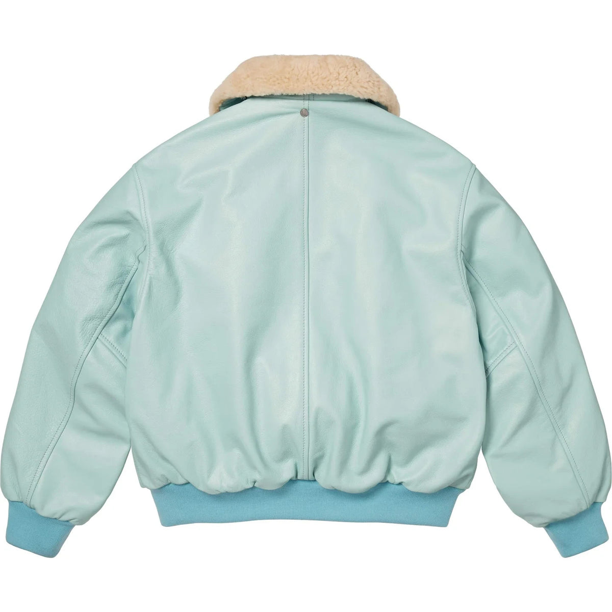 Supreme x Schott Shearling Collar Bomber Jacket Light Blue