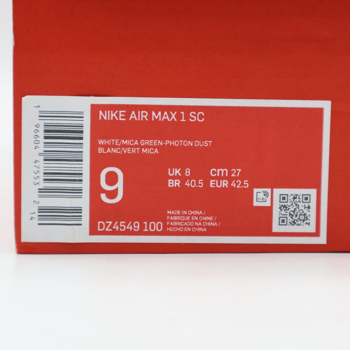 DZ4549-100 Nike Air Max 1 Mica Green White Light Grey Mud Gray Photon Dust