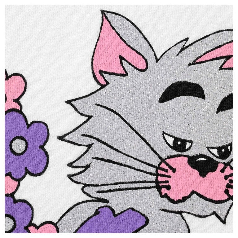 Supreme Glitter Cat S/S Top White