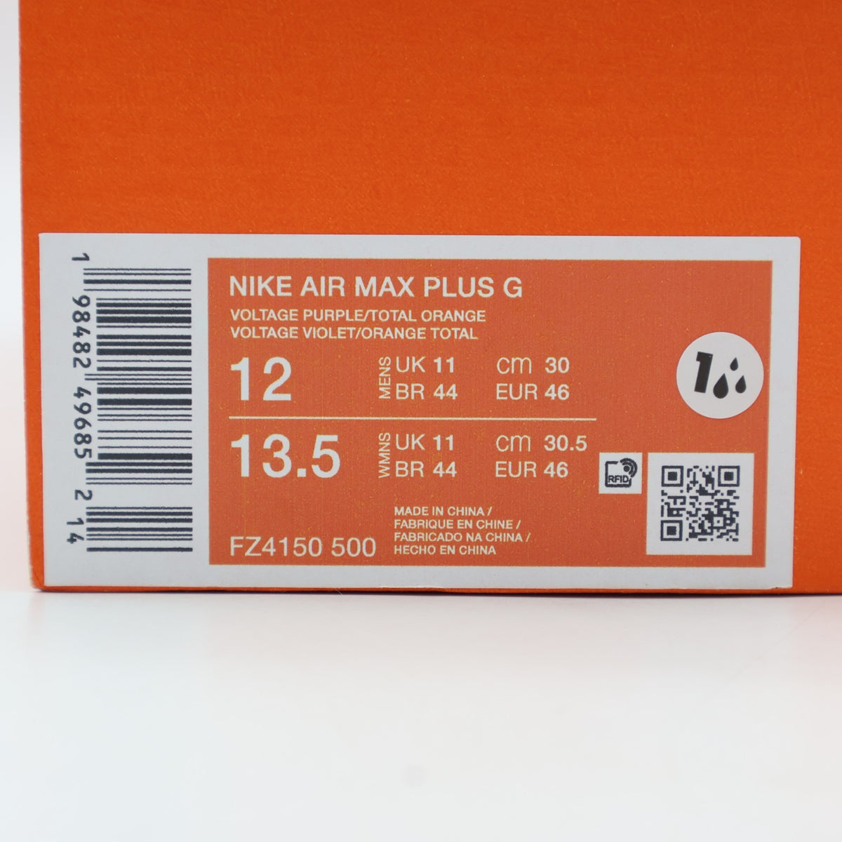 FZ4150-500 Nike Air Max Plus Golf Voltage Purple Black Total Orange (Men's)
