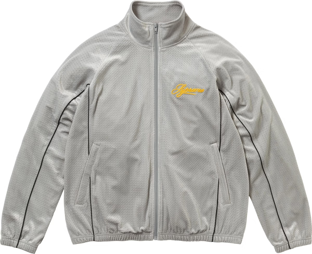 Supreme Velour Mesh Track Jacket Silver