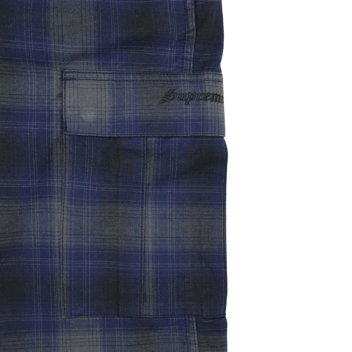 Supreme Shadow Plaid Cargo Short Navy