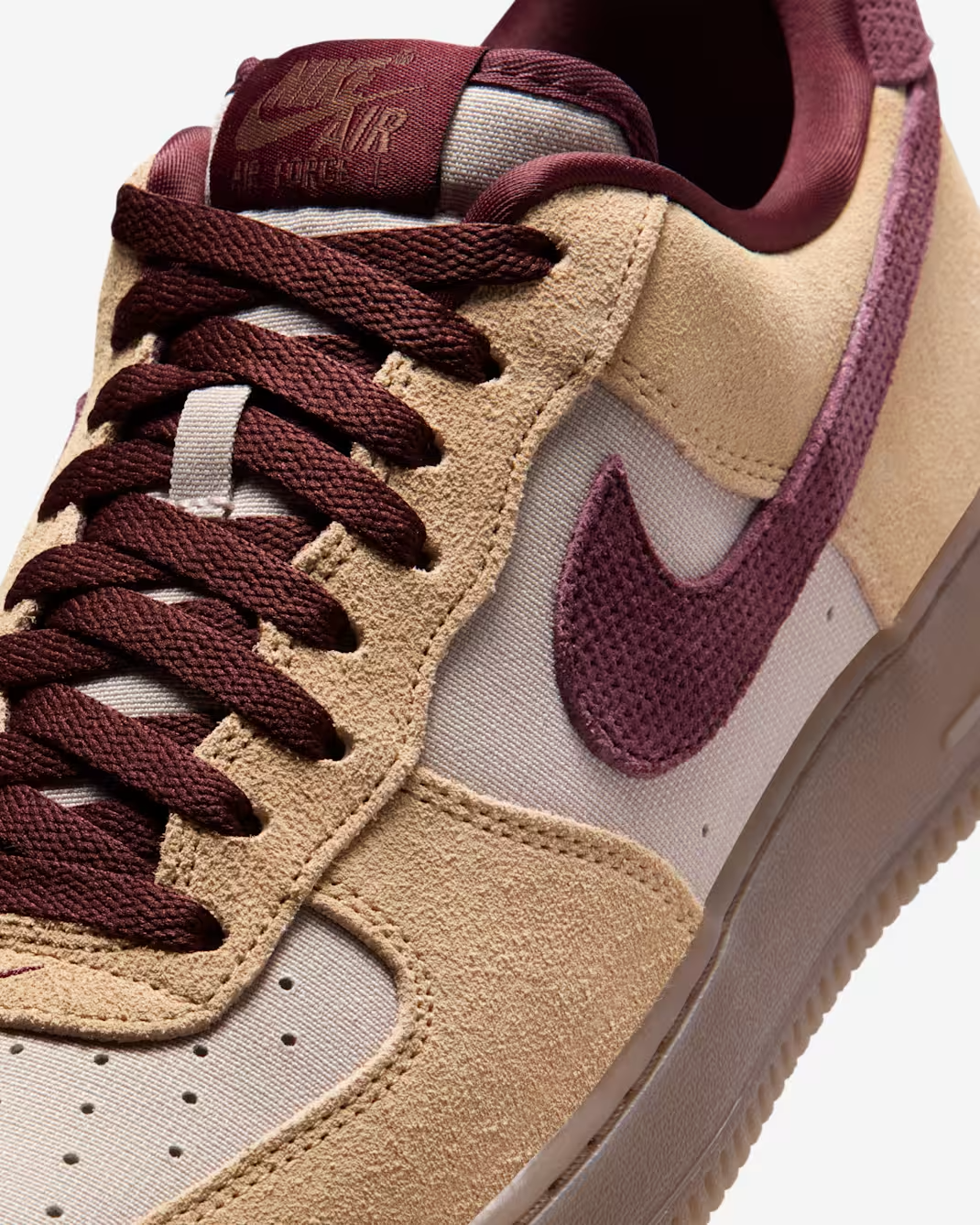 IQ3408-286 Nike Air Force 1 Low Linen Moon Particle Burgundy Crush (Men's)