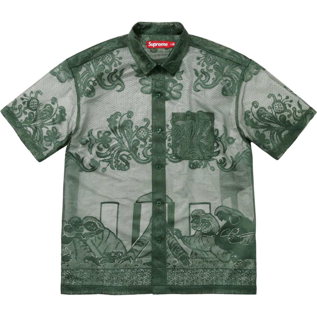Supreme Last Supper Lace S/S Shirt Dark Green