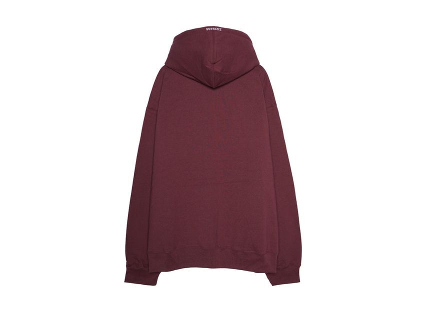 Supreme S Logo Zip Up Hooded Sweatshirt Maroon
