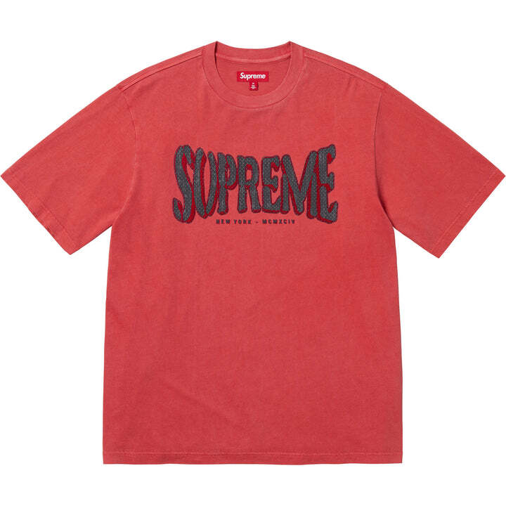 Supreme Flocked Washed S/S Top Red