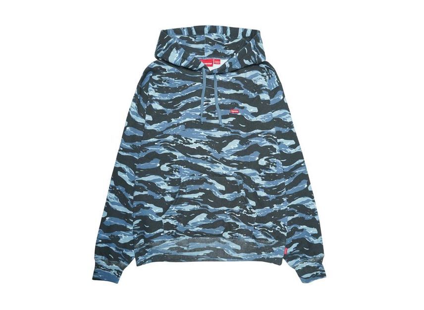 Supreme Small Box Hooded Sweatshirt Blue Tiger Camo