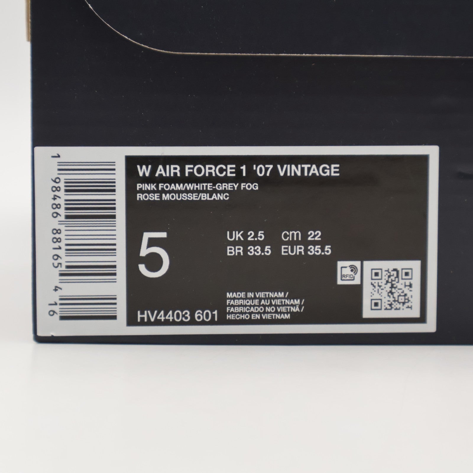 HV4403-601 Nike Air Force 1 Vintage Pink Foam (Women's)