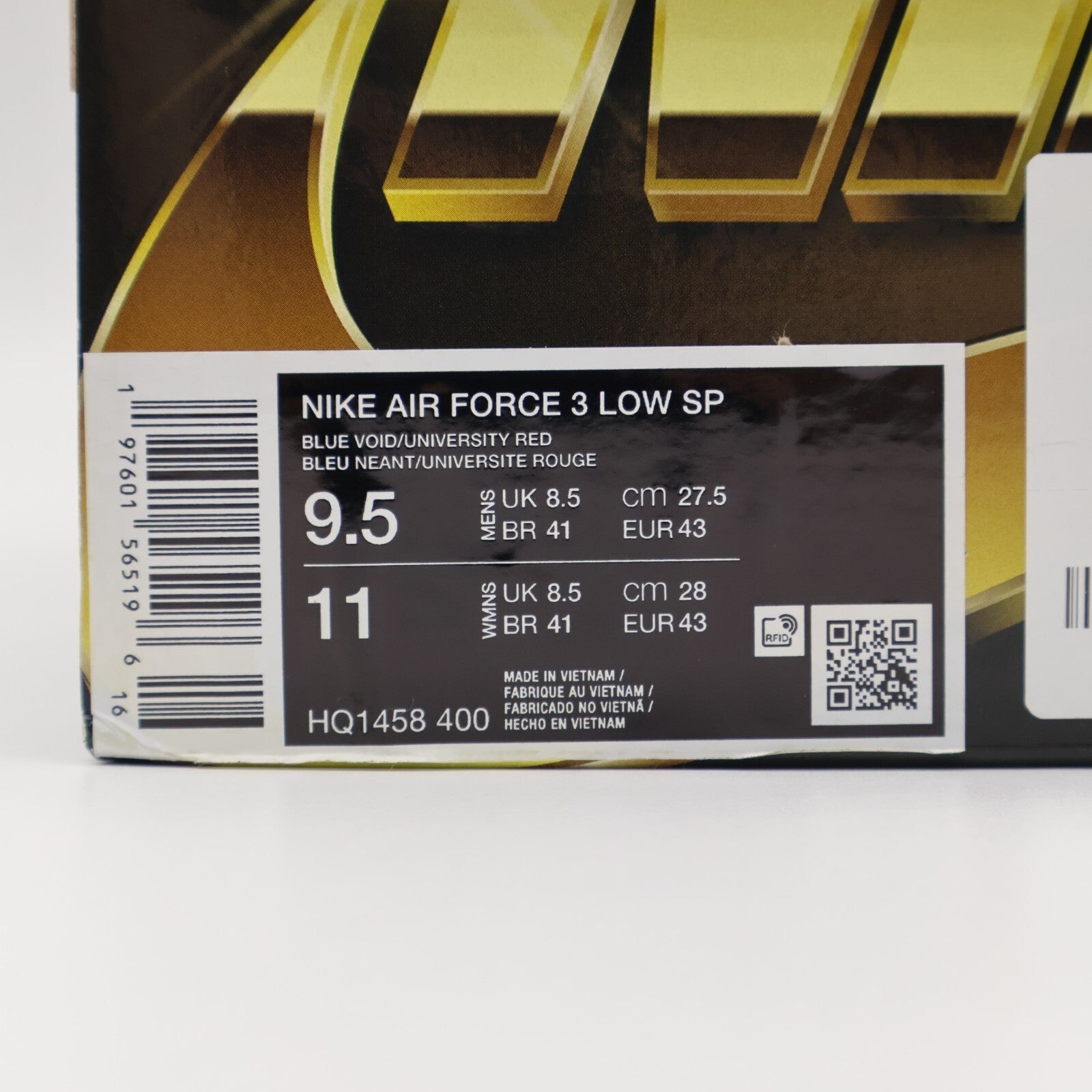 HQ1458-400 NIGO Nike Air Force 3 Low SP Navy Heel Logo NIGO (Men's)