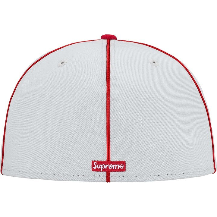 Supreme Piping Script Logo New Era Grey