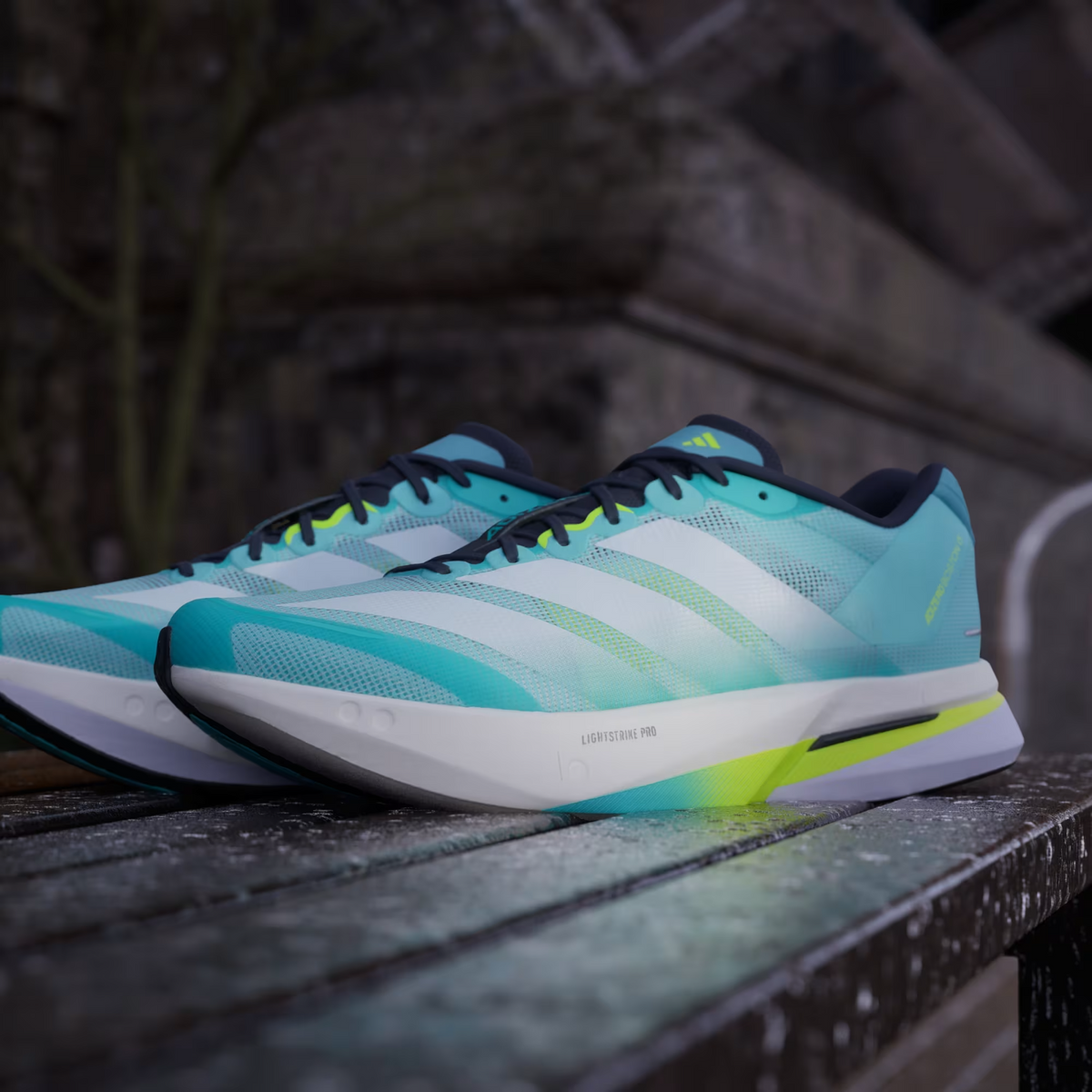 JS4945 adidas Adizero Boston 13 Blue/Cloud White/Lucid Lemon (Men's)