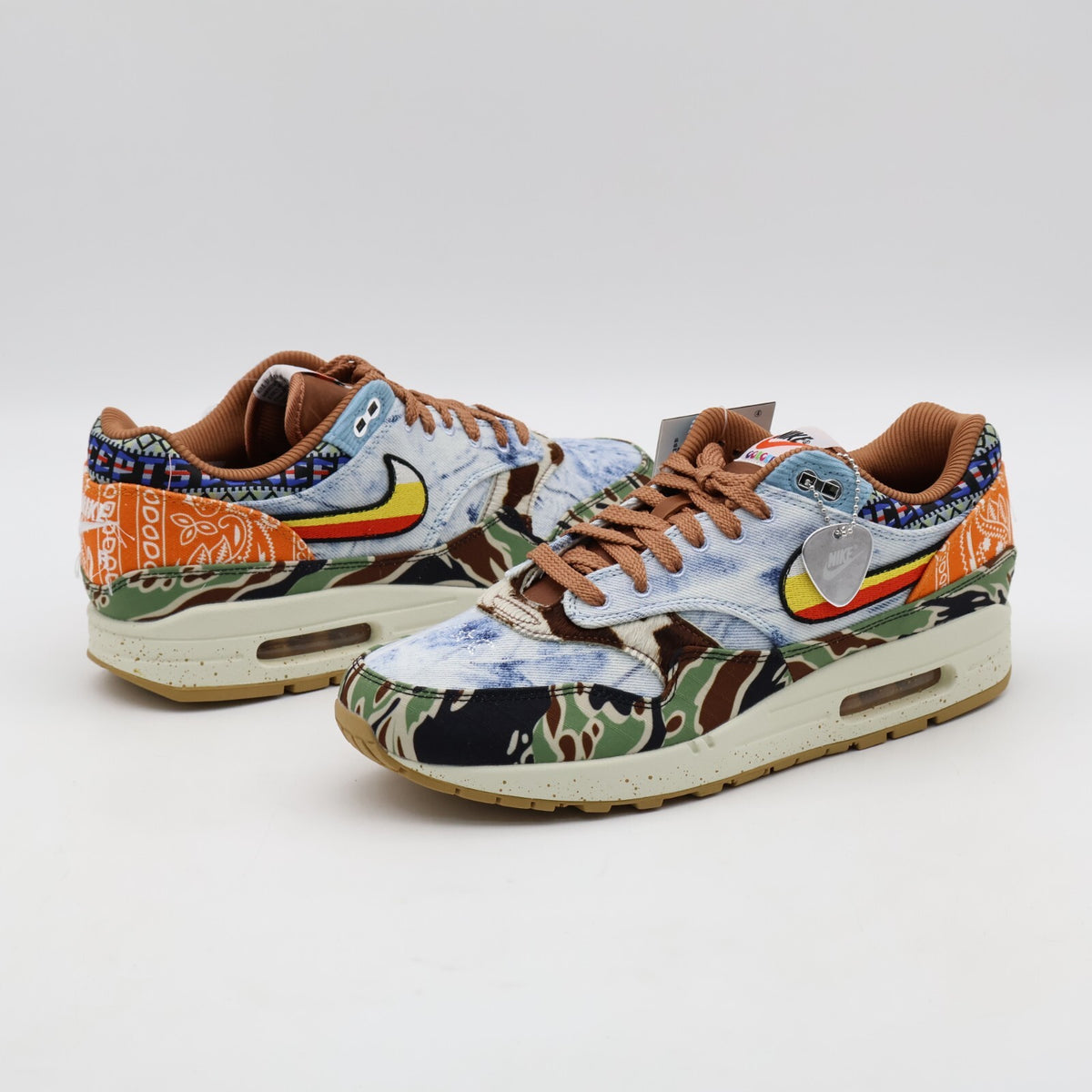 DN1803-900 Concepts Nike Air Max 1 Heavy Sail Black Worn Denim Blue Camo (Men's)