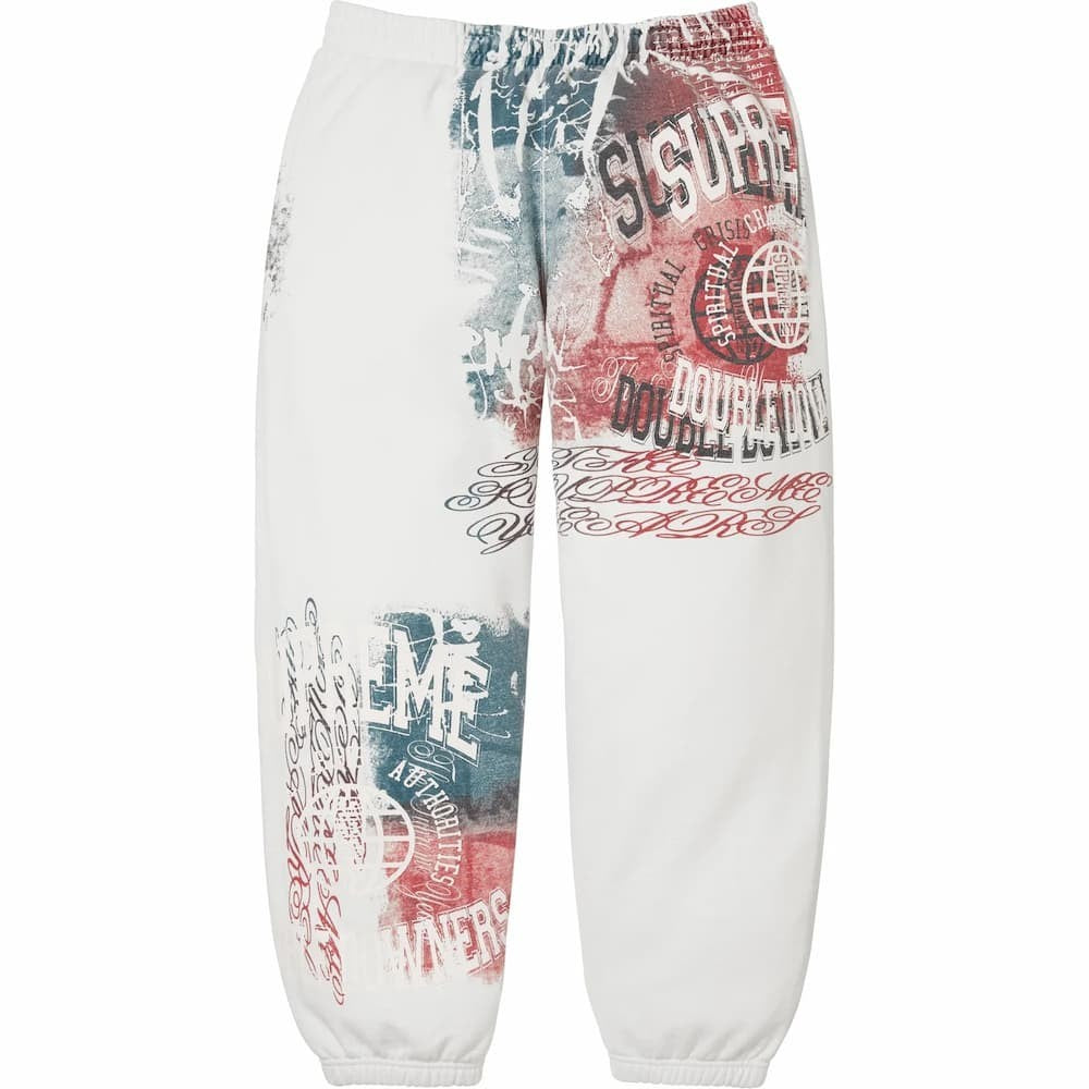 Supreme Overprint Sweatpant White
