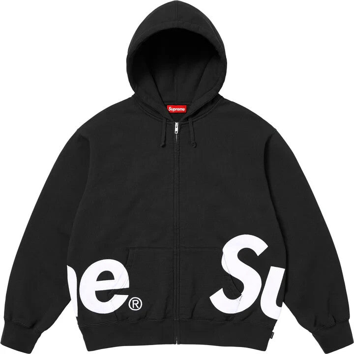 Supreme Big Logo Zip Up Hooded Sweatshirt Black