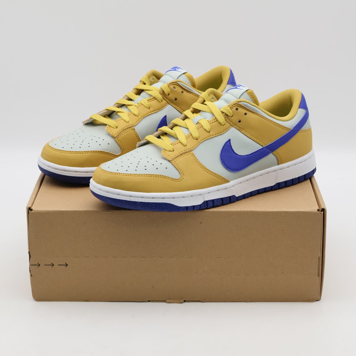 DN1431-700 Nike Dunk Low Next Nature Wheat Gold Yellow Blue Royal (Women's)
