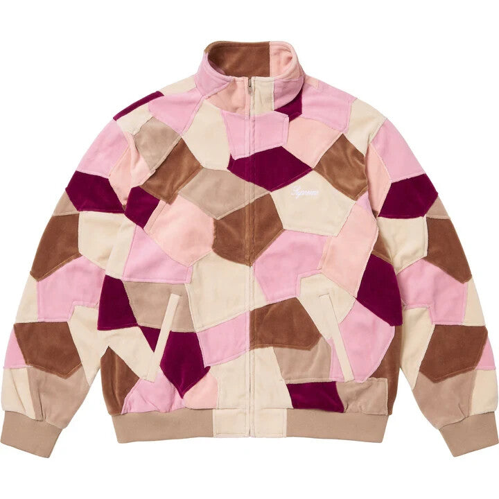 Supreme Patchwork Velour Track Jacket Tan