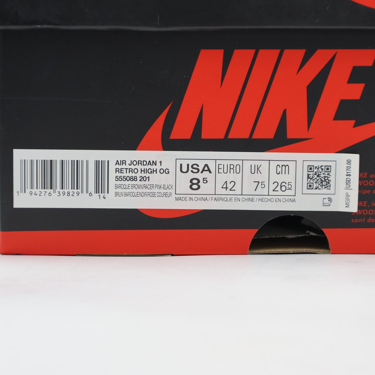 555088-201 Nike Air Jordan 1 High OG Baroque Brown Tokyo Bio Hack (Men's)