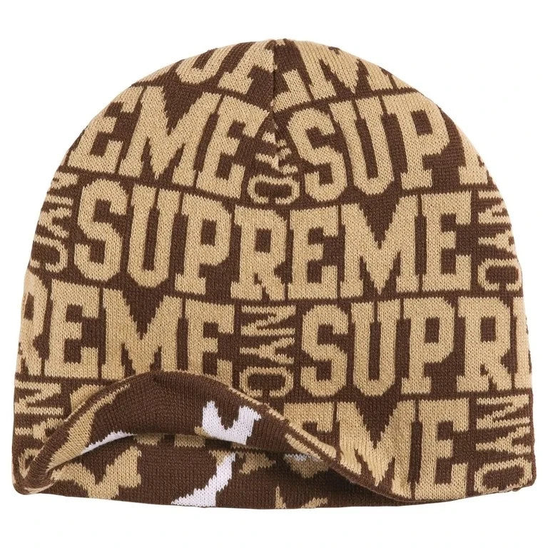 Supreme Reversible Camo Beanie Brown