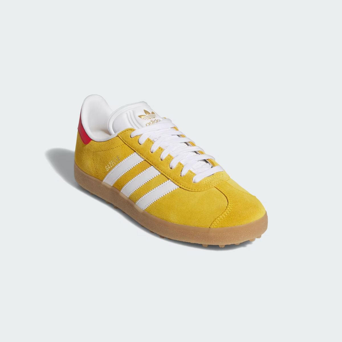 JS1896 adidas Gazelle Spikeless Golf Bold Gold/Cloud White/Better Scarlet (Men's