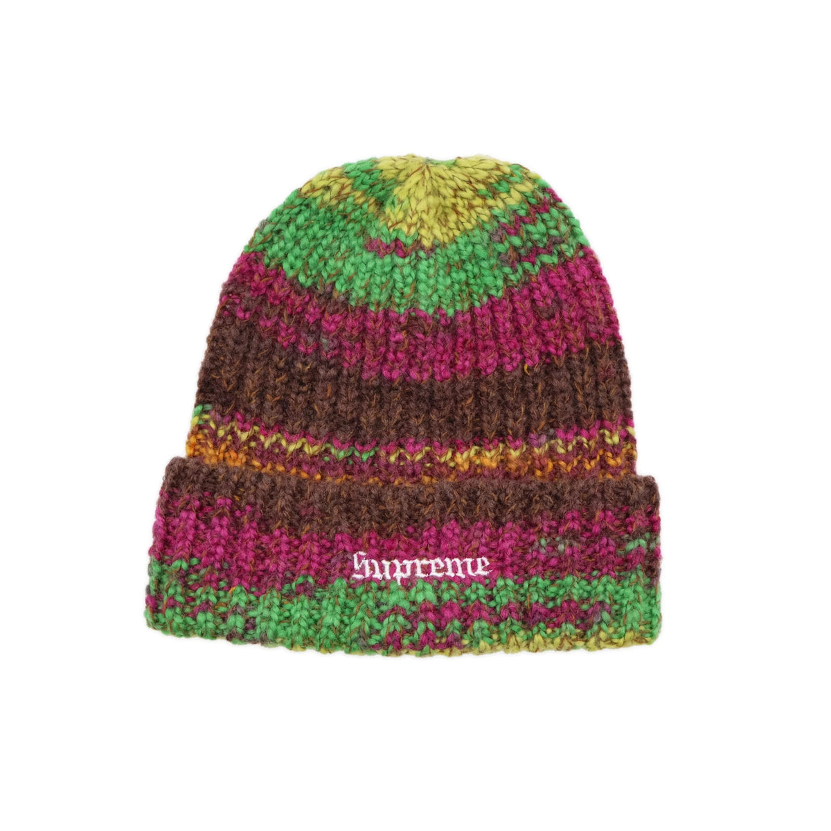 Supreme Space Dye Stripe Beanie Brown